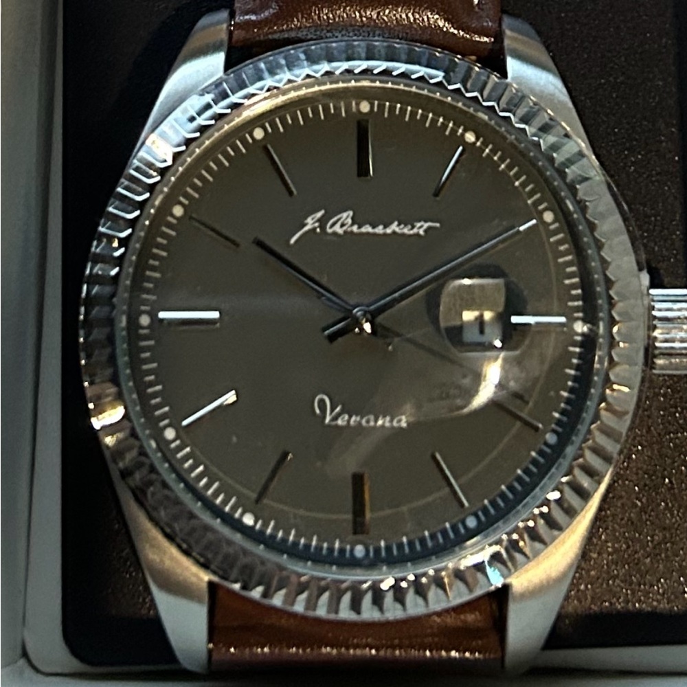 SOLD ON DEPOP J. Brackett Verona Watch with Brown Leather Strap